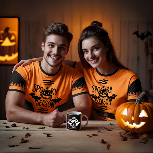 Spooky Season Bat & Pumpkin - CutVibe Studio